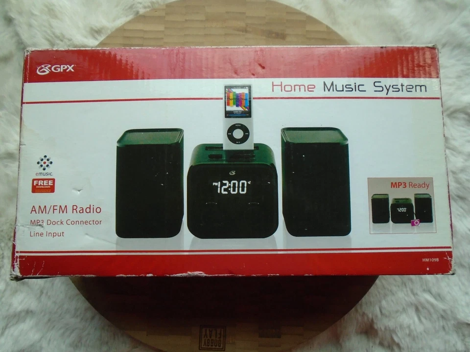 GPX Home Music System AM/FM Radio MP3 Dock HM109B NEW w/Instructions - Image 1 of 4