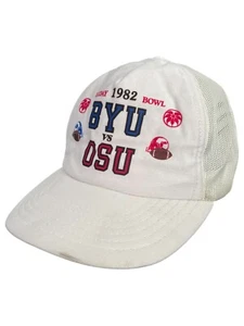 Vintage 1982 Holiday Bowl Trucker Hat Cap BYU Cougar Ohio State Buckeye Football - Picture 1 of 5