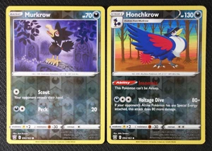 Pokemon Karten Murkrow 093 Honchkrow 094/163 Reverse Holo Kampfstile NM/M - Bild 1 von 1
