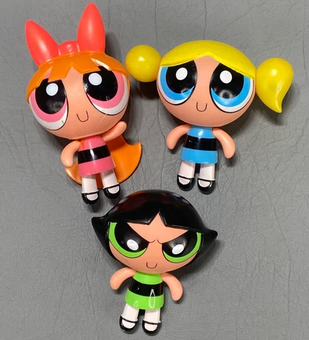 Vintage 1999 POWERPUFF Girls - Action Figure Set - Buttercup, Bubbles,Blossom Cover