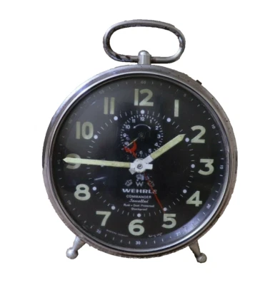 Old Vintage WEHRLE Alarm Clock Commander Repeat 1966's Mechanical Desk Clock #60 - Image 1 of 4