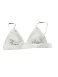 Juniors' Ribbed Triangle Bikini Top - Xhilaration Silver Grey Small 0/2 - Picture 1 of 2