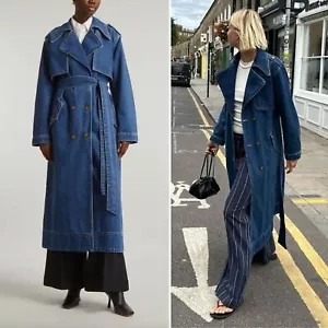 Aligne Jamison Denim Trench Coat NWT Size 38 (US Women's 6) - Picture 1 of 8