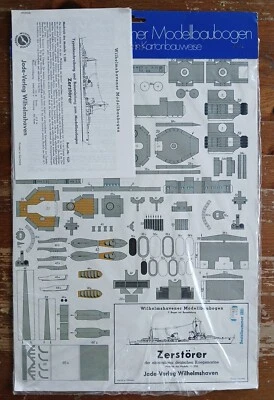 Wilhelmshavener Modellbaubogen 1221 Zerstörer 1:250 Kartonmodell NEU - Bild 1 von 2