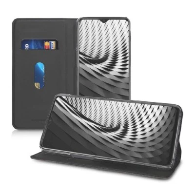 Cover Flip Case kwmobile Ecopelle per OnePlus 6T Nera Nuova Sigillata - Immagine 1 di 4