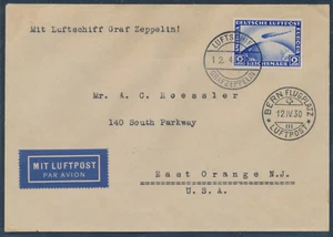 Zeppelin Schweizfahrt 1930 Bordpost Brief 2 Mark Zeppelin Abwurf Bern (S23521) - Picture 1 of 2
