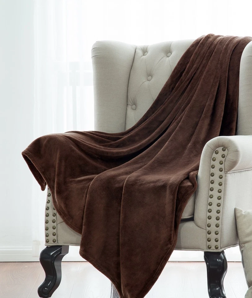 Solid Soft Warm Versatile Small Throw Lightweight Travel Micro Plush Bed Blanket - Image 1 of 1