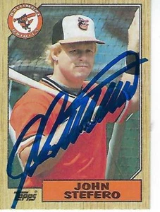 JOHN STEFERO SIGNED1987 TOPPS #563 - BALTIMORE ORIOLES - Picture 1 of 1
