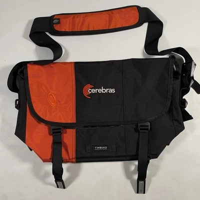 TIMBUK2 Large Classic Messenger Bag Safety Black Orange Cerebas - Image 1 of 4