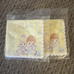 PRECIOUS MOMENTS PINK OR BLUE 16 DESSERT NAPKIN BABY SHOWER 2 Packs 32 Total - Picture 1 of 2