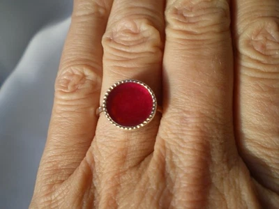 Pink Quartz round ring, size N/O, 3.8 carats, 2.93 grams of 925 Sterling Silver - Image 1 of 4