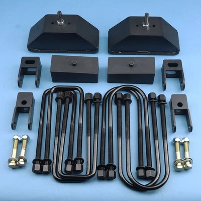 80-86 F250 F350 3.5"Axle 4WD W/ Auxiliary Front 3" Rear 3" Lift Kit+Shock Extend - Image 1 of 4