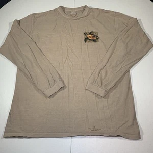 Crazy Shirt Hawaiin T-shirt Brown Long Sleeve Mens Large San Diego Turtle - Imagen 1 de 7