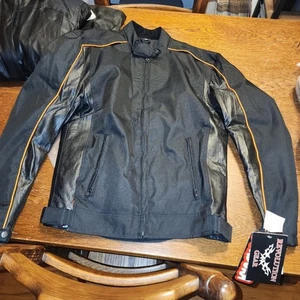 REVOLUTION GEAR NWT MENS 109% LEATHER & CORDORA BIKER SPORTS JACKET SIZE MEDIUM - Picture 1 of 9