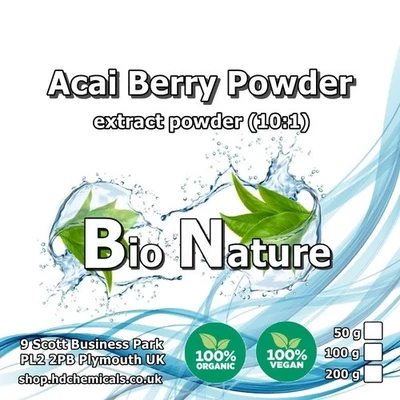 Organic Acai Berry Powder 100g | Vegan Superfood | Bio Nature | Freeze Dried - Image 1 of 4