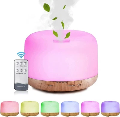 MARKENLOS 500ML Diffusor für ätherische Öle - Aroma Diffuser farbiges LED-Licht