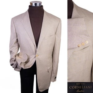 Corneliani Seide Wolle Sport Mantel Anzug Freizeit Jacke Gr. 46 L Hahnentritt zwei Knöpfe - Bild 1 von 17