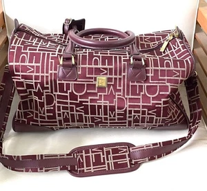 Borsone da viaggio DVF vintage monogramma logo tela pelle weekend - Foto 1 di 15