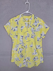CAbi #5213 XS Stevie Bluse gelb Blumen V-Ausschnitt Top Shirt Tunika High Low - Bild 1 von 8