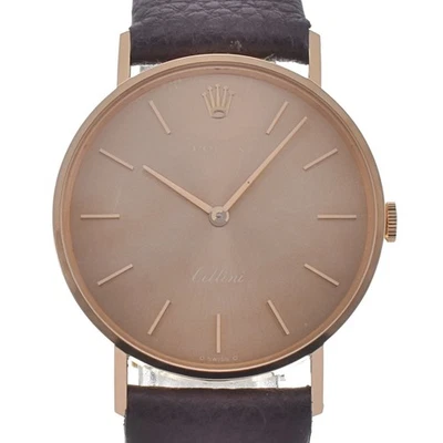 Rolex Cherini 3833 vintage esfera σ K18YG/cuero cuerda manual para hombre H#141866 Foto 1 de 4