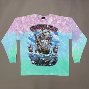 Vintage NOS GRATEFUL DEAD LONG SLEEVE T SHIRT Liquid Blue Ship Of Fools Jerry XL - Picture 1 of 14