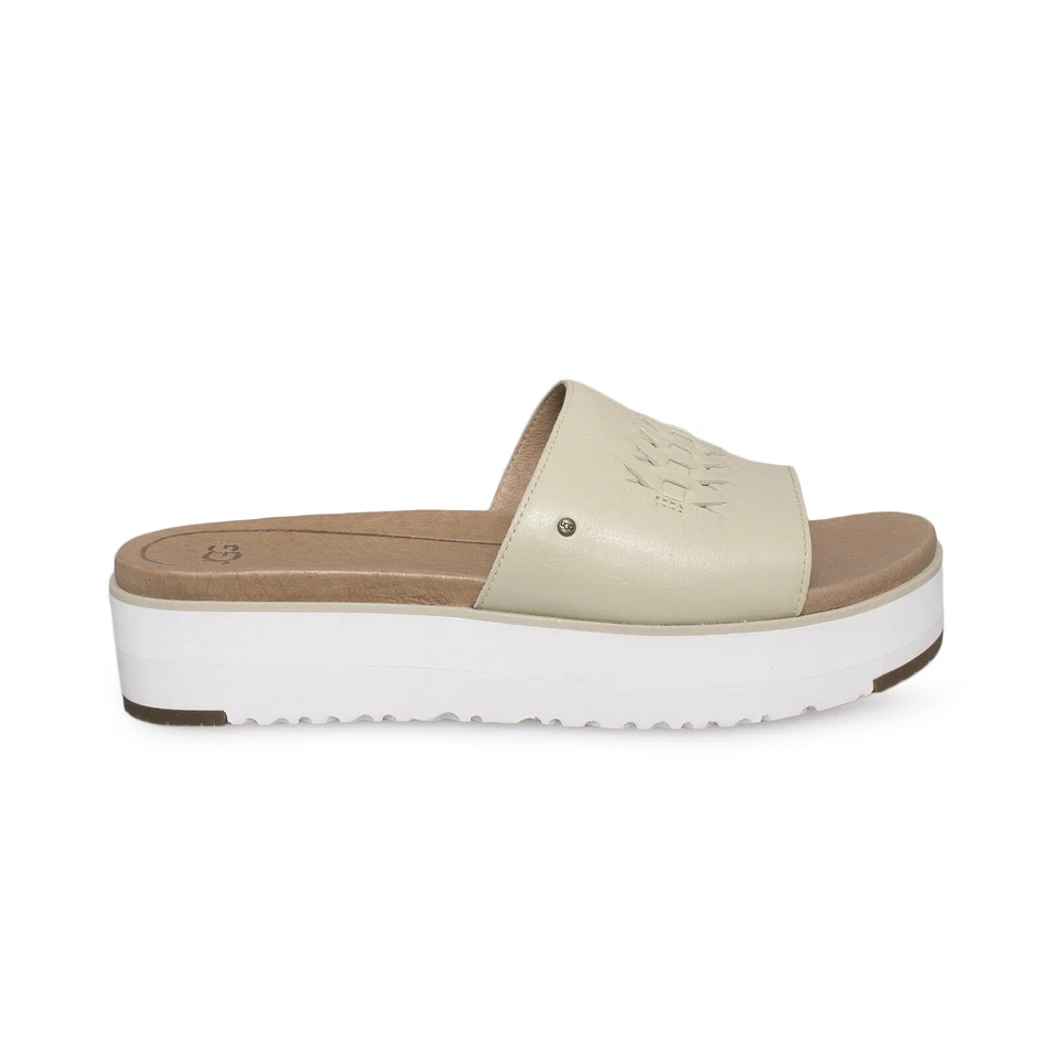 UGG DELANEY WHITE SLIDE SHEEPSKIN WOMEN`S SANDALS SIZE US 9.5/UK 8/EU 40.5 NEW - Image 1 of 4