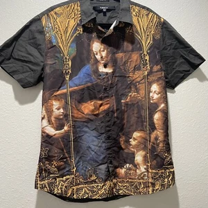 Carbon Shirt Adult XL Slim Fit Short Sleeve Polyester Blend Button up - Picture 1 of 5