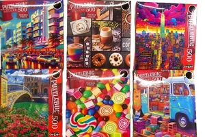 Lot Of 2 Jigsaw Puzzles 500 Pieces Each Family Kids New Sealed Entertaining - Picture 1 of 9