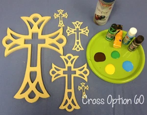 Wooden Cross Shape, Wood Wall Hanging Cross (60), Paintable Wood Cross, Craft - Picture 1 of 1