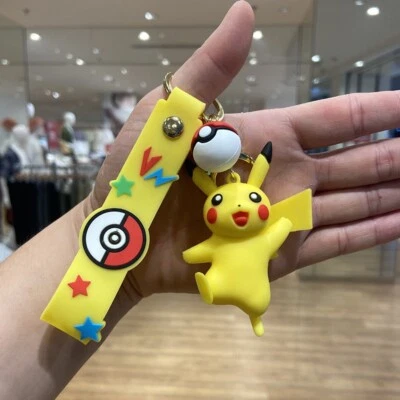 Pokemon Pikachu Cartoon Keychain Keyring Gift Set Bag Clip stocking filler NEW - Image 1 of 4