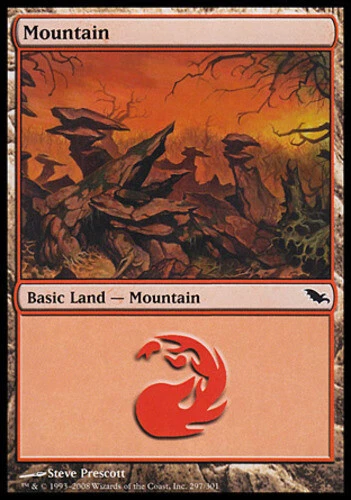 Mountain (297) - Foil ~ Moderately Played Shadowmoor MTG Magic UltimateMTG Land  - Image 1 of 1