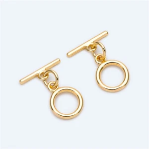 10pcs Gold Round Ring Toggle Clasp,Easy Close Clasp Connector for Bracelet - Picture 1 of 5