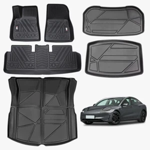 6PCS 3D Custom Fit All-Weather TPE Floor Mats Set for Tesla Model Y 2021-2022 - Picture 1 of 7