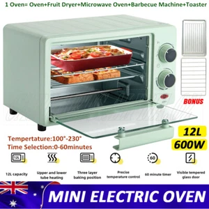 12L 600W Electric Oven Grill Toaster Bake Compact Oven Timer Breakfast Maker Oz - Picture 1 of 12