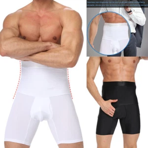 Men's High Waist Boxer Shorts Body Shaper Pants Weight Loss Slimming Underwear - Picture 1 of 18
