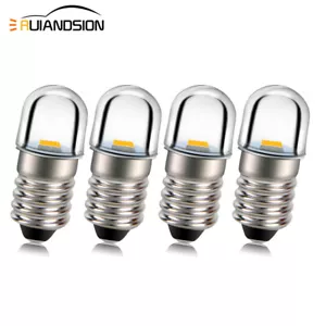 4X E10 2835 LED 12V Car Interior Dome Dash Light Screw Fit Bulb Lamp Warm White - Picture 1 of 7