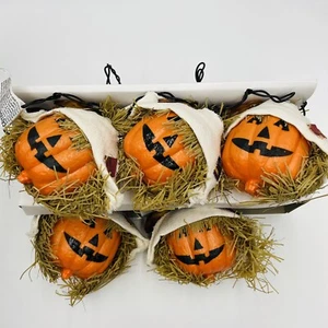 Vintage GE Blow Mold Zucca Spaventapasseri Stringa Luci 20Lampadina Jack O Lanterna Halloween - Foto 1 di 10