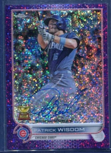 2022 Topps Chrome Patrick Wisdom Veteran Purple Speckle Refractor Auto 209/299 - Bild 1 von 2