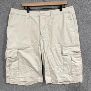 VINTAGE Quiksilver Cargo Shorts Mens 36 Beige Utility Tactical Pocket Y2K - Picture 1 of 10
