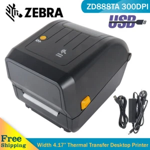 Zebra ZD888TA Thermal Transfer Desktop Printer 300 dpi Width 4-inch for Labels - Picture 1 of 8