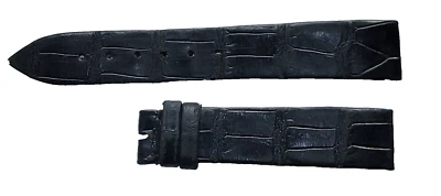 正品宝玑黑色皮革表带 18/16 毫米,74+114 毫米原始设备制造商瑞士制造 — 第 1/2 张图片