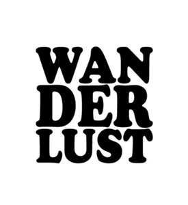 Wanderlust Vinyl Sticker decal BLACK GLOSS 10 x 10 cm - Picture 1 of 2