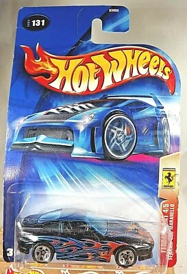 2004 Hot Wheels #131 Ferrari Heat 4/5 FERRARI 550 MARANELLO Black w/Chrome 5 Sp - Image 1 of 4