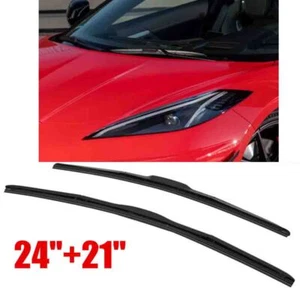 L+R FRONT WINDSHIELD RAIN SNOW WIPER BLADES FOR CHEVROLET CORVETTE C8 2020~2024 - Imagen 1 de 10