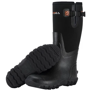HISEA Women Adjustable Rain Boots Hunting Garden Farm Mud Work Boots Black-US 8 - Picture 1 of 9