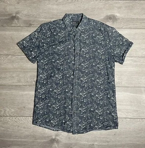 PEACOCKS Button Shirt Regular Fit Short Sleeve Collared Mens Medium - Picture 1 of 6