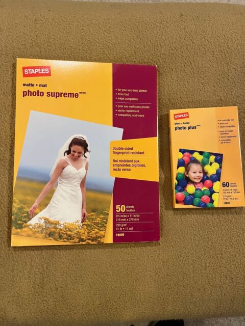 Staples Premium Glossy Photo Paper, 8.5W x 11L, 50/Pack (19899