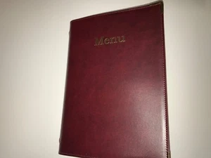 QTY 23 (PU LEATHERETTE) TOP QUALITY A4 MENU FOLDER IN BLACK OR BURGUNDY - Picture 1 of 9