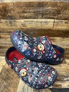 Disney Christmas Holiday 2020 CROCS Shoes Size M 8 / W 10 Fleece Lined Castle - Picture 1 of 6