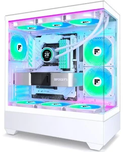 F1 Boitier PC - Pré-équipé de 5 Ventilateurs PWM ARGB Boitier PC de Jeu ATX M... - Photo 1/7